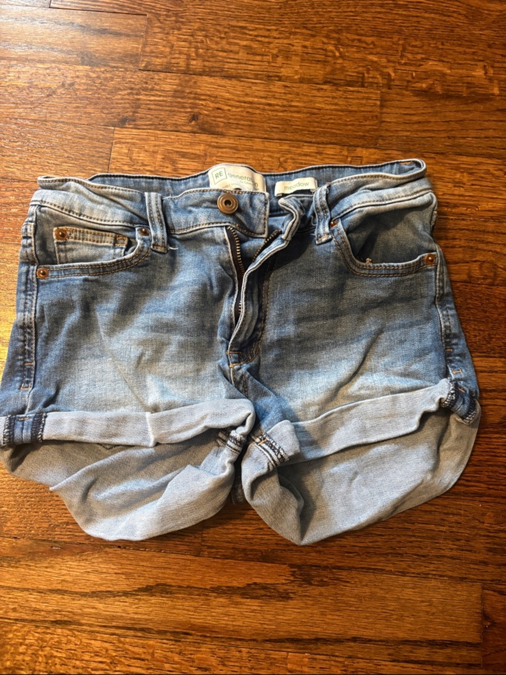 Celebrity Pink Light Blue Washed Denim Jean Shorts